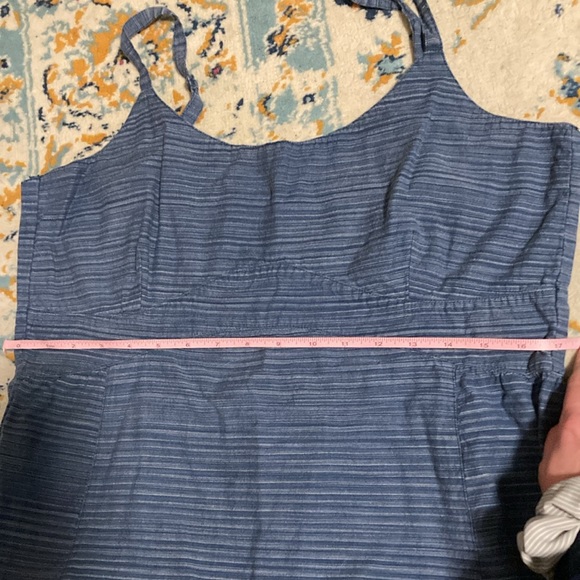 Horny Toad Organic Cotton Spaghetti Strap Dress w/ Pockets blue striped sz Large - Picture 7 of 8